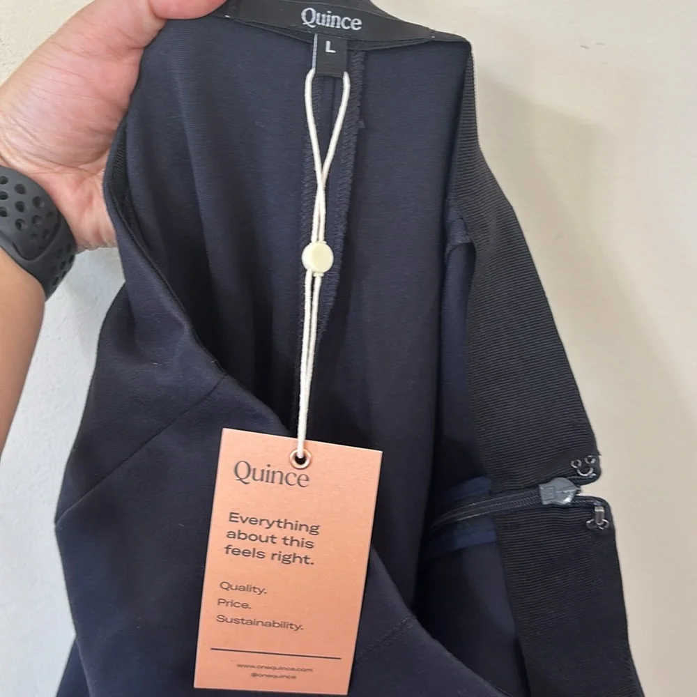 NWT Quince Ultra-Stretch Ponte Pintuck Ankle Pants Black Size Large - Picture 9 of 10